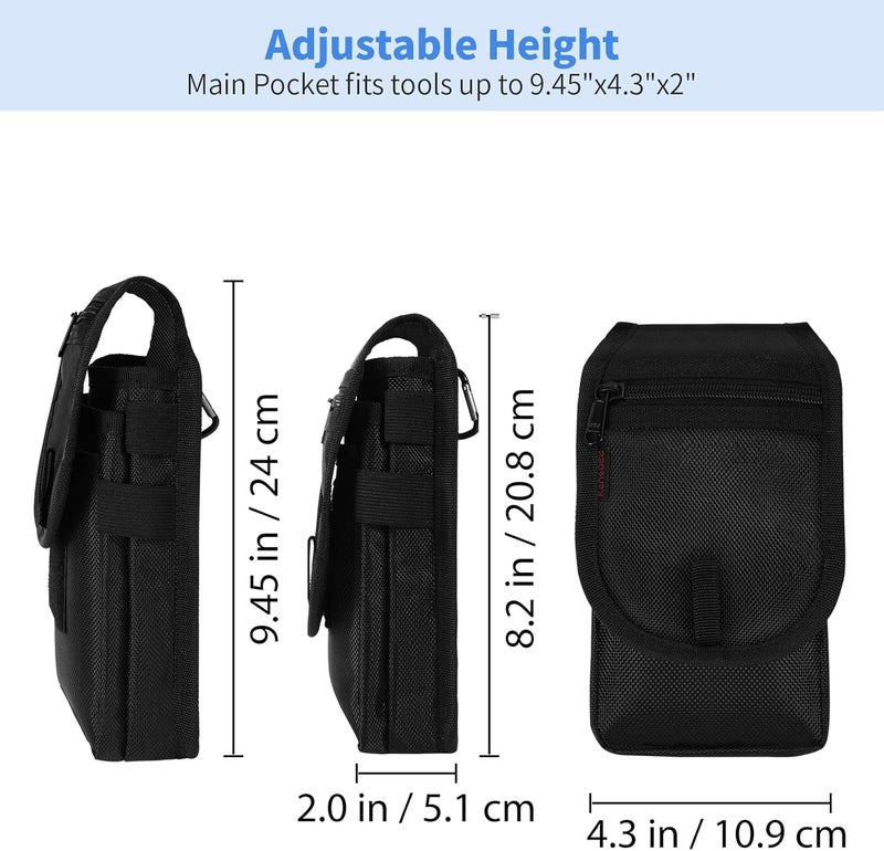 KENOBEE Belt Tool Pouch, Multitool Organizer Electrician Holster Nylon Tactical Pocket Attachment Utility Sheath Bag Tradesman Pro Maintenance Tool Sleeve for EDC Gears Cellphone - Image 3